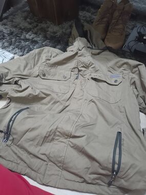 Men's Khaki Hooded Jacket - Rugged Elements - Lightweight Casual Coat